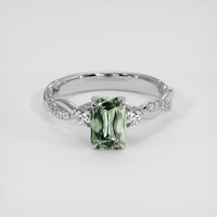 1.15 Ct. Green Sapphire Ring, 14K White Gold 1