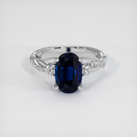 2.42 Ct. Blue Sapphire Ring, 14K White Gold 1