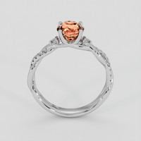 1.28 Ct. Padparadscha Sapphire Ring, 14K White Gold 3