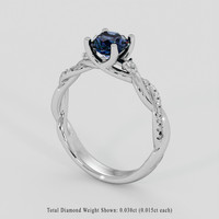 1.01 Ct. Greenish Blue Sapphire Ring, 14K White Gold 2
