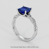 2.21 Ct. Blue Sapphire Ring, 14K White Gold 2