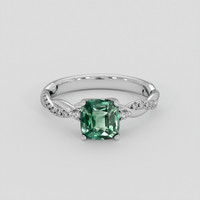 1.59 Ct. Bluish Green Sapphire Ring, 14K White Gold 1