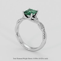 1.59 Ct. Bluish Green Sapphire Ring, 14K White Gold 2