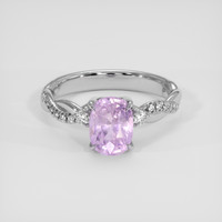 2.56 Ct. Pinkish Purple Sapphire Ring, 14K White Gold 1