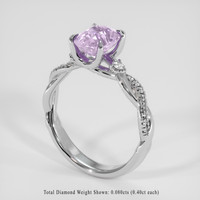 2.56 Ct. Pinkish Purple Sapphire Ring, 14K White Gold 2