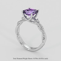 1.77 Ct. Purple Sapphire Ring, 14K White Gold 2
