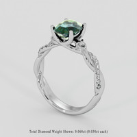 1.52 Ct. Bluish Green Sapphire Ring, 14K White Gold 2