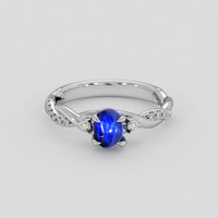 0.97 Ct. Blue Sapphire Ring, 14K White Gold 1