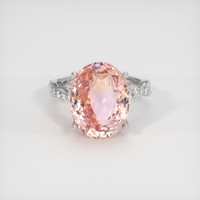 12.01 Ct. Padparadscha Sapphire Ring, 14K White Gold 1