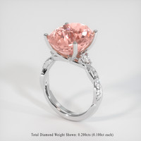 12.01 Ct. Padparadscha Sapphire Ring, 14K White Gold 2