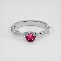 0.47 Ct. Reddish Pink Sapphire Ring, 14K White Gold 1