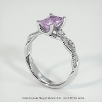 2.01 Ct. Pink Sapphire Ring, 14K White Gold 2
