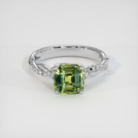 2.53 Ct. Green Sapphire Ring, 14K White Gold 1