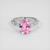 3.06 Ct. Pink Sapphire Ring, 14K White Gold 1