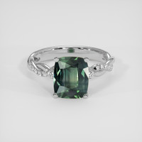 3.40 Ct. Green Sapphire Ring, 14K White Gold 1