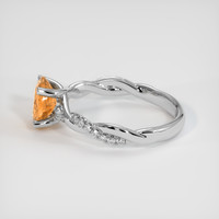 1.39 Ct. Padparadscha Sapphire Ring, 14K White Gold 4