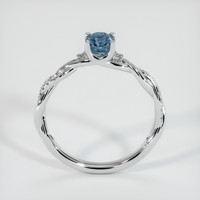 0.61 Ct. Greenish Blue Sapphire Ring, 14K White Gold 3