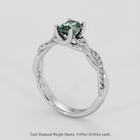 1.15 Ct. Green Sapphire Ring, 14K White Gold 2