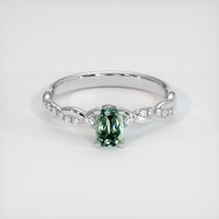 0.65 Ct. Sapphire Ring, 14K White Gold 1