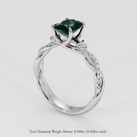 1.21 Ct. Bluish Green Sapphire Ring, 14K White Gold 2