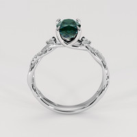 1.21 Ct. Bluish Green Sapphire Ring, 14K White Gold 3