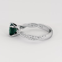 1.21 Ct. Bluish Green Sapphire Ring, 14K White Gold 4