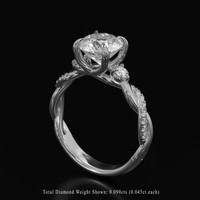 1.50 Ct. White Sapphire Ring, 14K White Gold 2