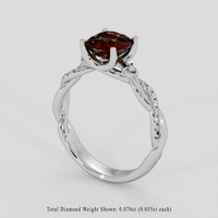 2.69 Ct. Orangish Brown Sapphire Ring, 14K White Gold 2