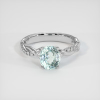 1.79 Ct. Bluish Green Sapphire Ring, 14K White Gold 1