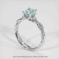1.79 Ct. Bluish Green Sapphire Ring, 14K White Gold 2
