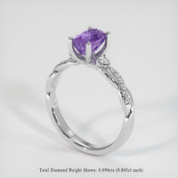 1.60 Ct. Purple Sapphire Ring, 14K White Gold 2