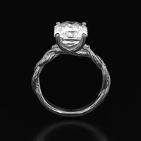 3.99 Ct. White Sapphire Ring, 14K White Gold 3