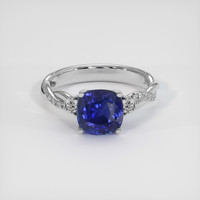 2.68 Ct. Blue Sapphire Ring, 18K White Gold 1