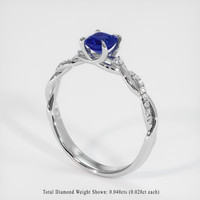 0.53 Ct. Sapphire Ring, 18K White Gold 2