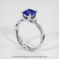 2.07 Ct. Blue Sapphire Ring, 18K White Gold 2