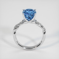 2.68 Ct. Greenish Blue Sapphire Ring, 18K White Gold 3