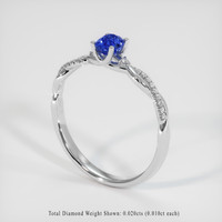 0.68 Ct. Sapphire Ring, 18K White Gold 2