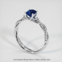 0.98 Ct. Blue Sapphire Ring, 18K White Gold 2