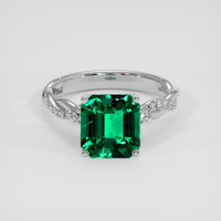 2.94 Ct. Emerald Ring, 18K White Gold 1