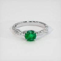 1.09 Ct. Emerald Ring, 18K White Gold 1