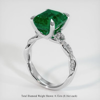 4.85 Ct. Emerald Ring, 18K White Gold 2