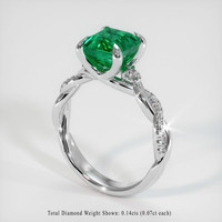 Pave Emerald Ring 1.97 Ct., 18K White Gold Preview