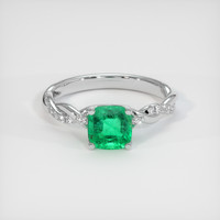 1.65 Ct. Emerald Ring, 18K White Gold 1