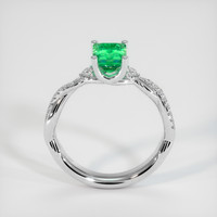 1.00 Ct. Emerald Ring, 18K White Gold 3