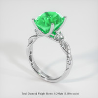 4.62 Ct. Emerald Ring, 18K White Gold 2