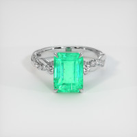 3.49 Ct. Emerald Ring, 18K White Gold 1