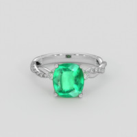 2.67 Ct. Emerald Ring, 18K White Gold 1