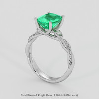 2.67 Ct. Emerald Ring, 18K White Gold 2