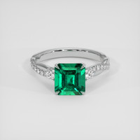 2.02 Ct. Emerald Ring, 18K White Gold 1