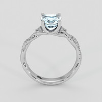 1.44 Ct. Blue Aquamarine Ring, 18K White Gold 3
